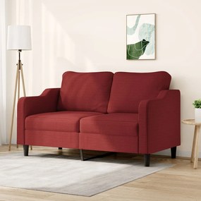 348951 vidaXL Sofá de 2 lugares tecido 140 cm vermelho tinto