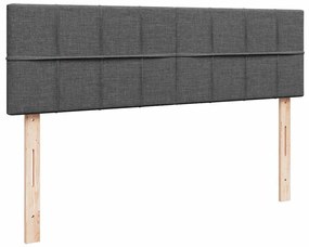 Cama otomana com colchão 140x200 cm tecido cinzento escuro