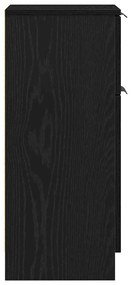 Aparador Preto Carvalho 30x30x70 cm Madeira engenheirada