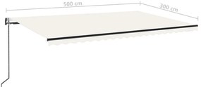 Toldo retrátil automático 500x300 cm cor creme