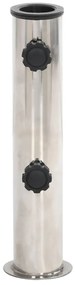 Base de guarda-sol para poste de Ø38/48 mm aço inox. prateado
