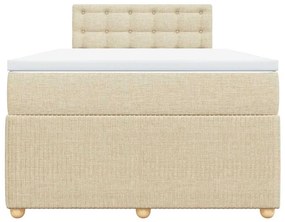 Cama com molas/colchão 120x200 cm tecido cor creme