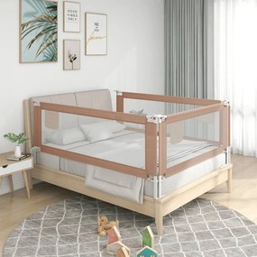 10223 vidaXL Barra segur. p/ cama infantil tecido 190x25cm cinza-acastanhado