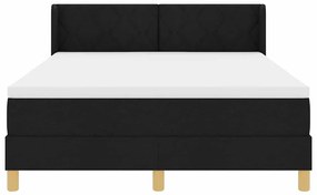Cama Box Preto e Branco e Preto 160 x 200 cm tecido