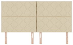 Cabeceira LED vidaXL Design Blocos de Diamante Creme 180 cm Tecido