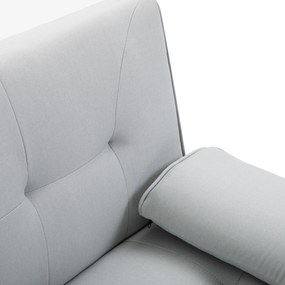 Sofá Cama 3 Lugares com Encosto Ajustável Apoio para os Braços Desmontável e 2 Suportes para Copos 181x77x78 cm Cinza Claro
