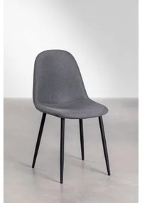 Pack 4 Cadeiras De Jantar Glamm Preto & Linho Gris Antracita & Lino - Sklum