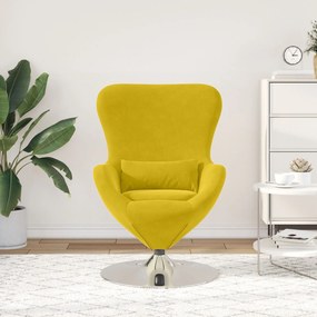 Cadeira de Ovo vidaXL Veludo Amarelo