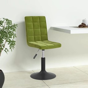 vidaXL Cadeira de jantar giratória veludo verde-claro