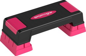 Step Aeróbico Step para Fitness com Altura Ajustável 12/17,5/22,5 cm Suporta 250 kg para Casa ou Ginásio Rosa