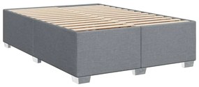 Cama com molas/colchão 140x200 cm tecido cinzento-claro