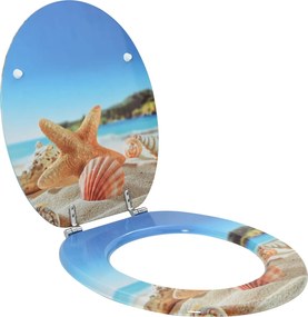 vidaXL Assento de Vaso Sanitário Azul Claro 44 x 38 cm Placa de MDF