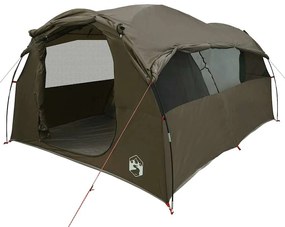 Tenda familiar túnel para 6 pessoas impermeável castanho