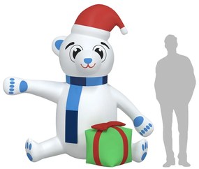 Urso de Natal insuflável com luzes LED 240 cm