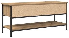 Estante de TV vidaXL Carvalho Artisan 100x35x45 cm Madeira e Aço