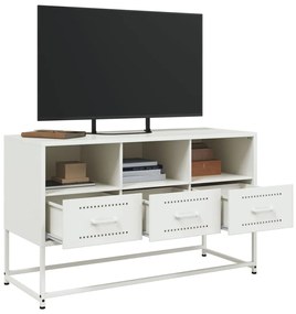 Móvel de TV 100,5x39x60,5 cm aço branco