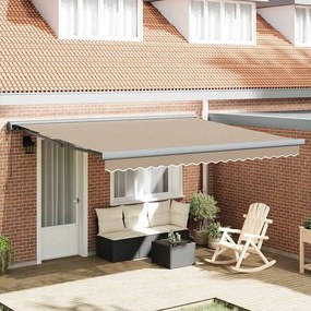 vidaXL Toldo Retrátil Automático Bege 400x300 cm