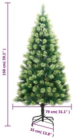 Árvore de Natal artificial articulada com suporte 150 cm