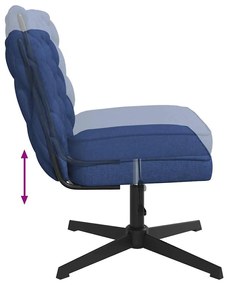 Cadeira de escritório giratória tecido azul