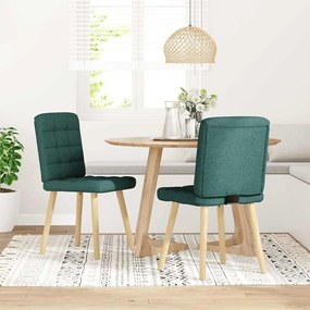 Cadeiras de jantar 2 pcs tecido verde-escuro
