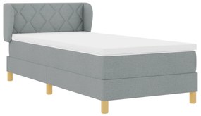 Cama Box com Colchão vidaXL - Cinza Claro, 90x200 cm, Tecido
