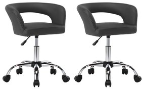 vidaXL Cadeiras de jantar 2 pcs couro artificial cinzento