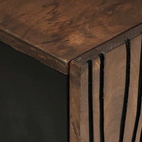 Armário de TV - 105 x 33,5 x 46 cm, Feito de Madeira Maciça de Manga.