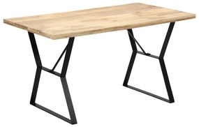 Mesa de jantar madeira de mangueira maciça 140x80x76 cm