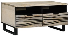 vidaXL Mesa de centro com gaveta com armazenamento Branco, Preto 80 x 50 x 40 cm