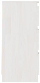 Mesa de cabeceira 40x29,5x64 cm madeira de pinho maciça branco