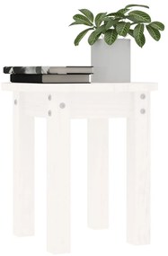 Mesa de centro Ø 35x35 cm madeira de pinho maciça branco