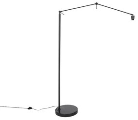 Candeeiro de pé moderno preto com cúpula laranja 50 cm - Editor Moderno