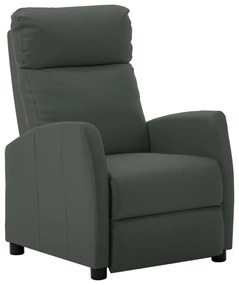 vidaXL Poltrona reclinável couro artificial cinzento
