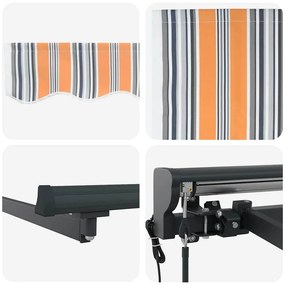 Toldo Retrátil Manual Azul Marinho 450x300 cm Alumínio e Tecido