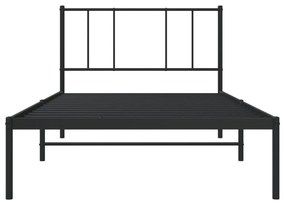 Estrutura de cama com cabeceira 80x200 cm metal preto