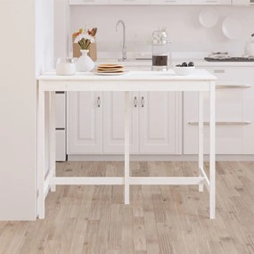 Mesa de bar 140x80x110 cm madeira de pinho maciça branco