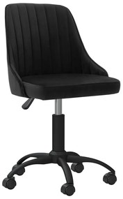 vidaXL Cadeira de jantar giratória veludo preto