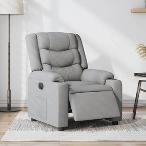 vidaXL Poltrona reclinável elétrica tecido cinzento-claro