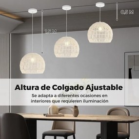 Candeeiro Teto esférico suspensa fácil de instalar, lâmpada incluída, para sala de jantar, sala de estar, quarto... 43 x 34 cm, bege