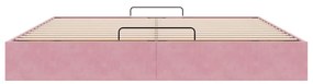 Estrutura de cama otomana sem colchão 180x200 cm veludo rosa