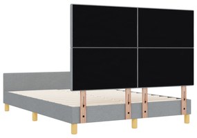 Cama vidaXL Cinza Claro 140x200 cm Tecido
