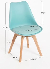 Pack 6 Cadeiras Synk Basic - Água Verde