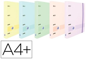 Pasta com Recarga Oxford Europeanbinder Live&go Polyfoam 4 Aneis 35 mm Quadricula 5 mm Din a4+ Cores Pastel