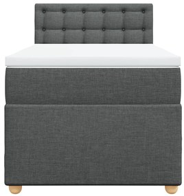 Cama com molas/colchão 90x190 cm tecido cinza-escuro