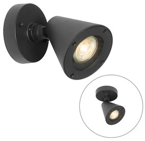 Candeeiro de parede exterior moderno preto IP44 ajustável - Ciara Moderno