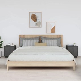 vidaXL Mesas de cabeceira 2 pcs 40x34x45 cm madeira pinho maciço cinza