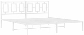 Estrutura de cama com cabeceira 183x213 cm metal branco