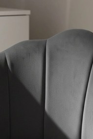 Cadeira Blume Gold Veludo - Cinza escuro