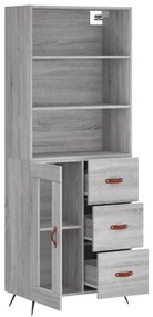 Armário alto 69,5x34x180 cm derivados de madeira sonoma cinza