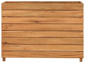 Vaso/floreira 100x40x72 cm madeira de teca reciclada e aço